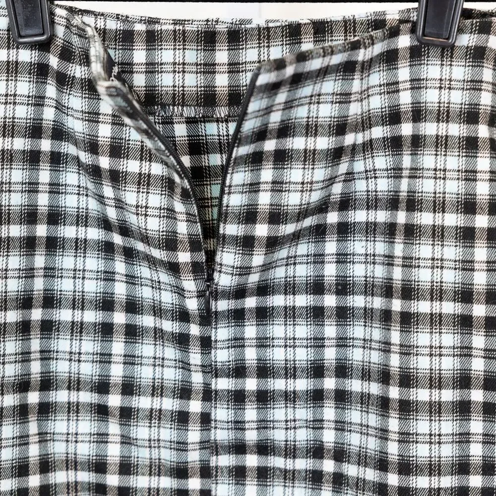 Art Class Girls Black White Blue Plaid Mini Skirt, Medium
